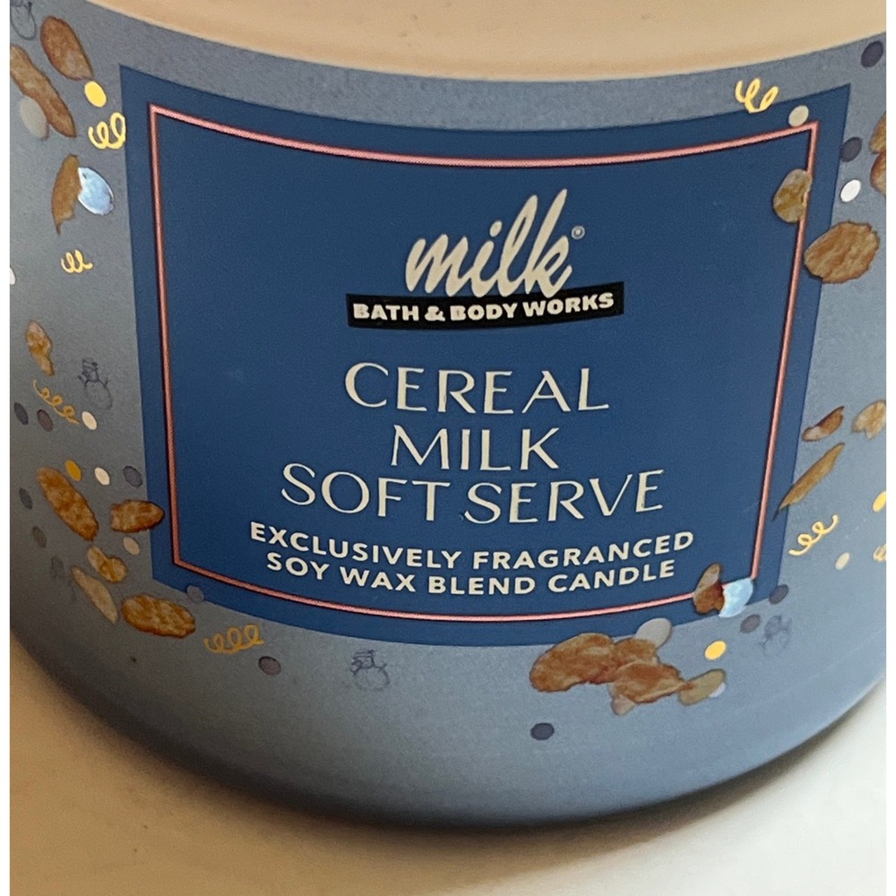 NEW Bath and Body Works Milk Cereal Milk Soft‎ Serve Scented 3-Wick Candle